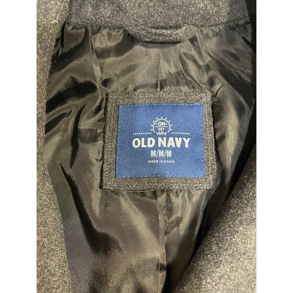 Old Navy Heritage Peacoat Charcoal Heather Gray Winter Coat Womens Medium Wool - Picture 6 of 9